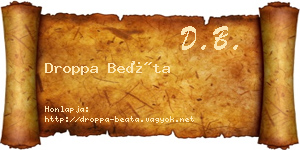 Droppa Beáta névjegykártya