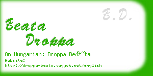 beata droppa business card